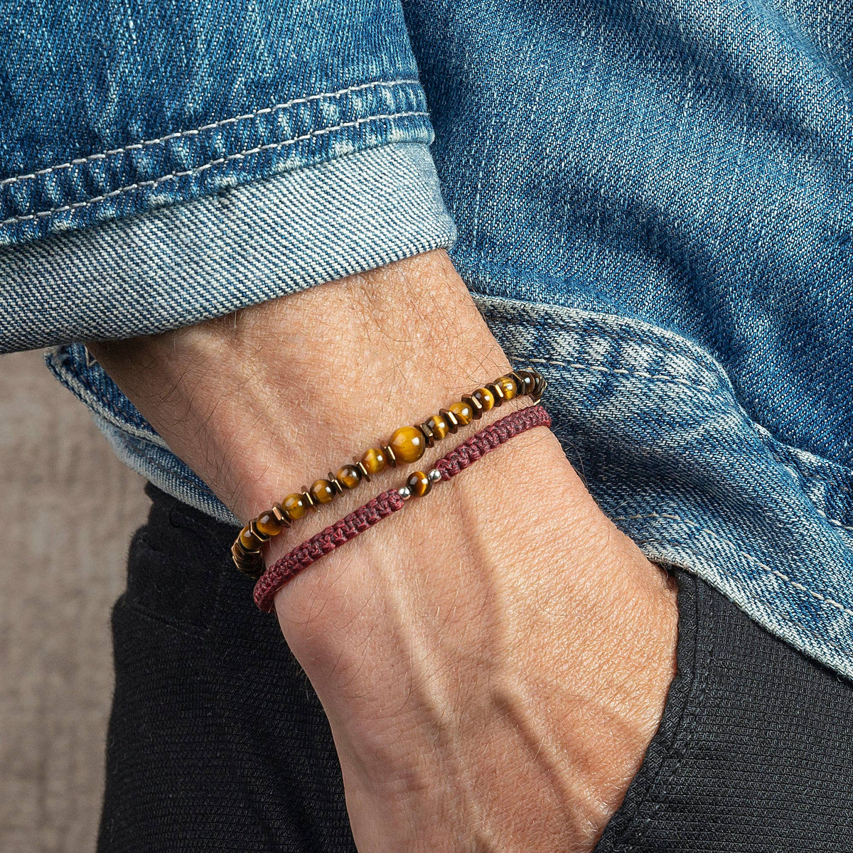 Men's Tiger Eye Beaded Bracelet