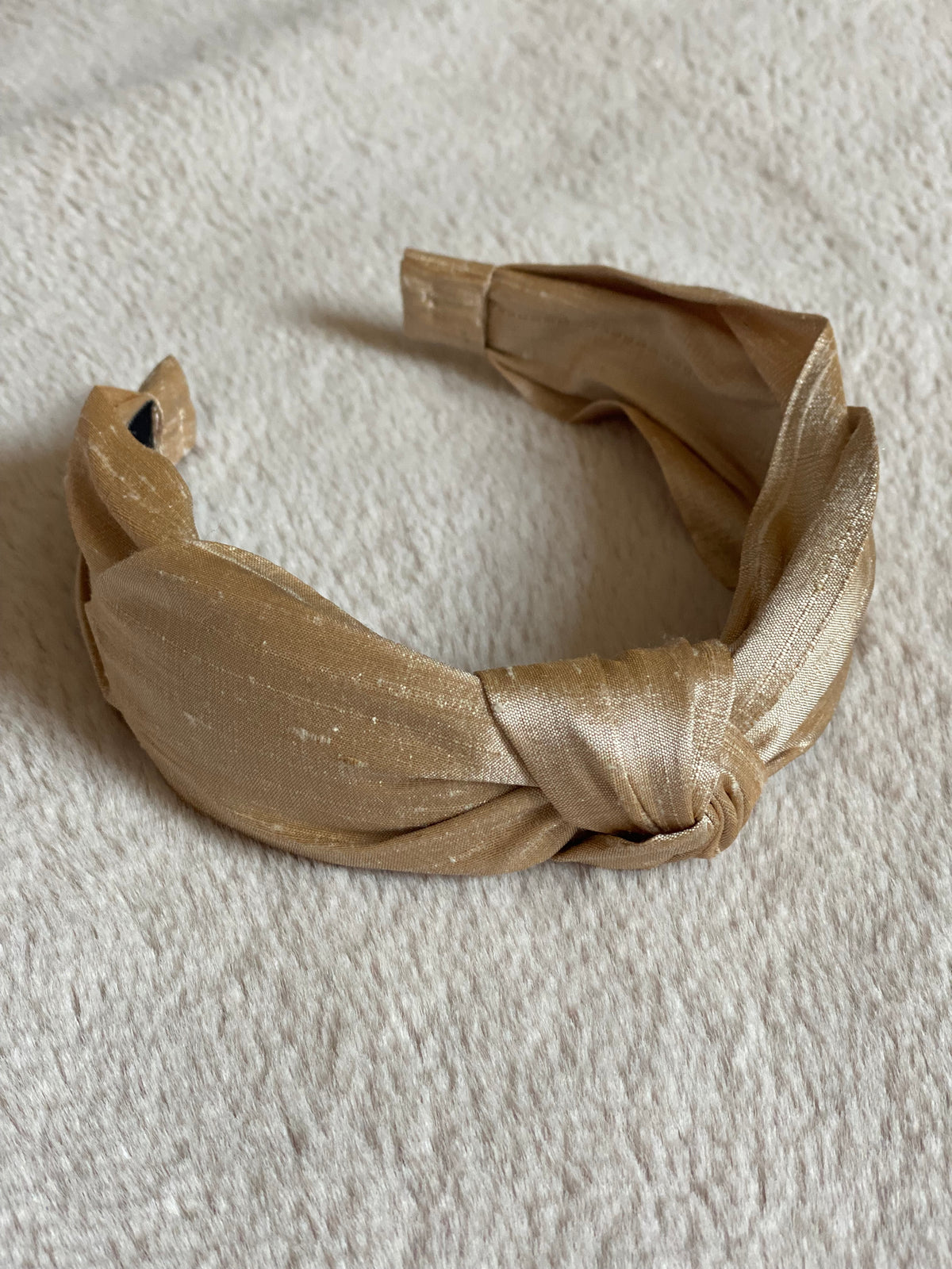 Dupioni Silk Top Knot Headband - Neutral Palette