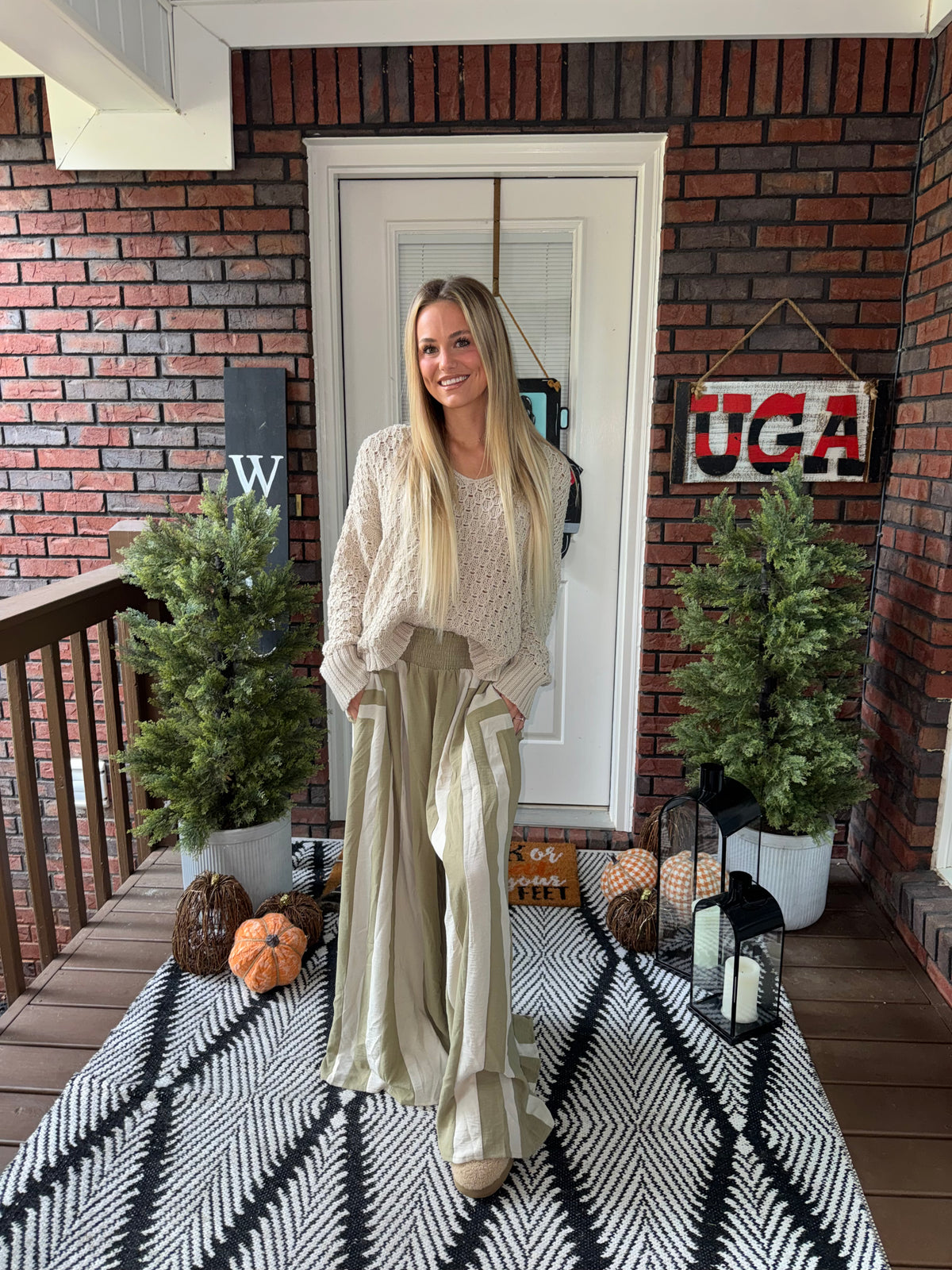 The Wren Striped Wide Leg Pants