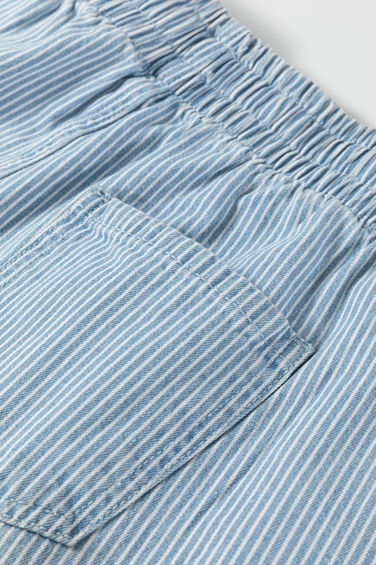 Denim Striped Shorts