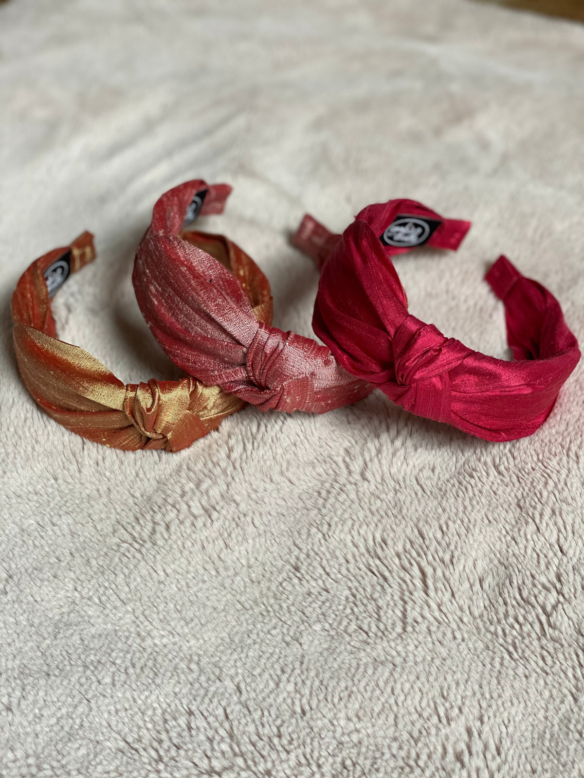 Dupioni Silk Top Knot Headband - Warm Palette
