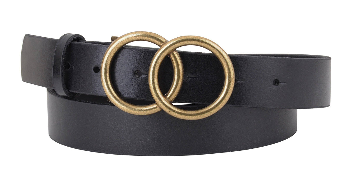 Overlap Buckle Leather Belt