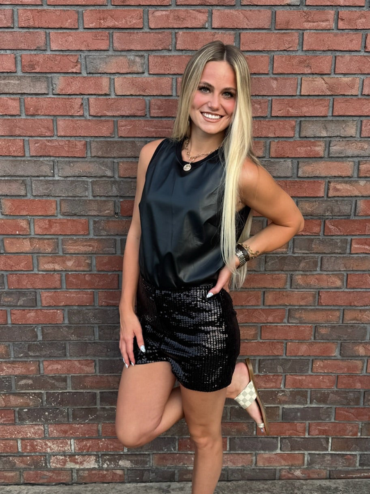 Faux Leather Tank