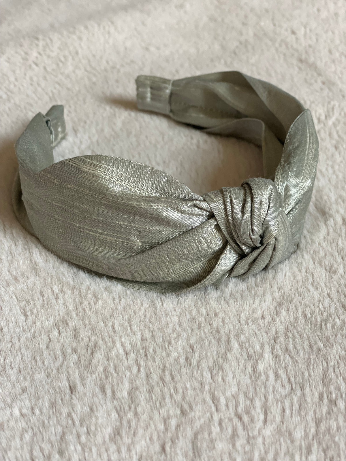 Dupioni Silk Top Knot Headband - Neutral Palette