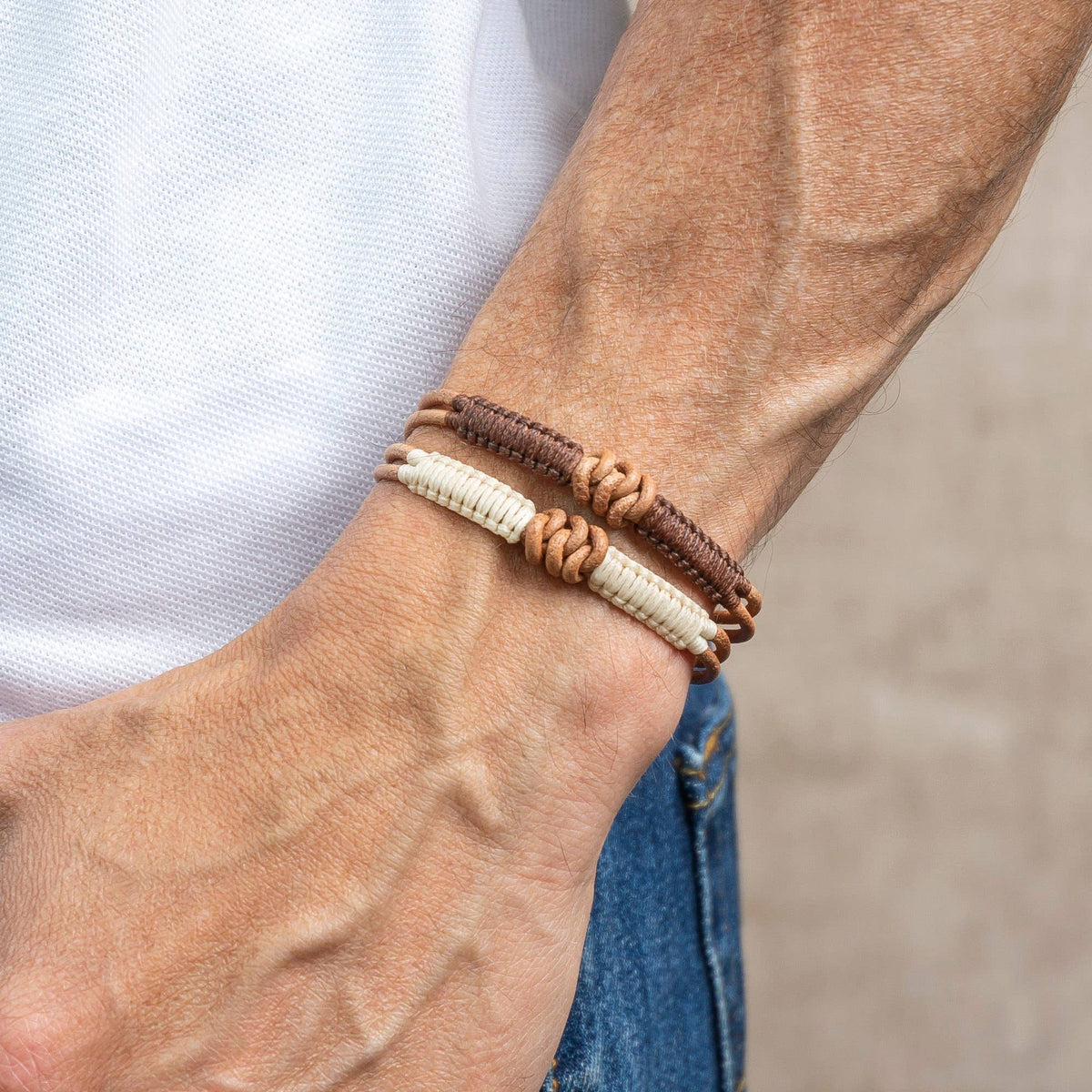 Men's Adjustable Leather Knot Bracelet