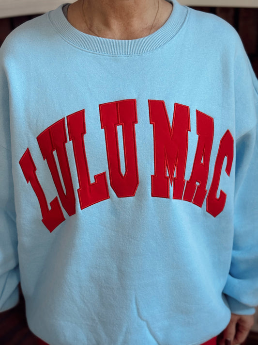 Light Blue/Red LULU MAC Sweatshirt