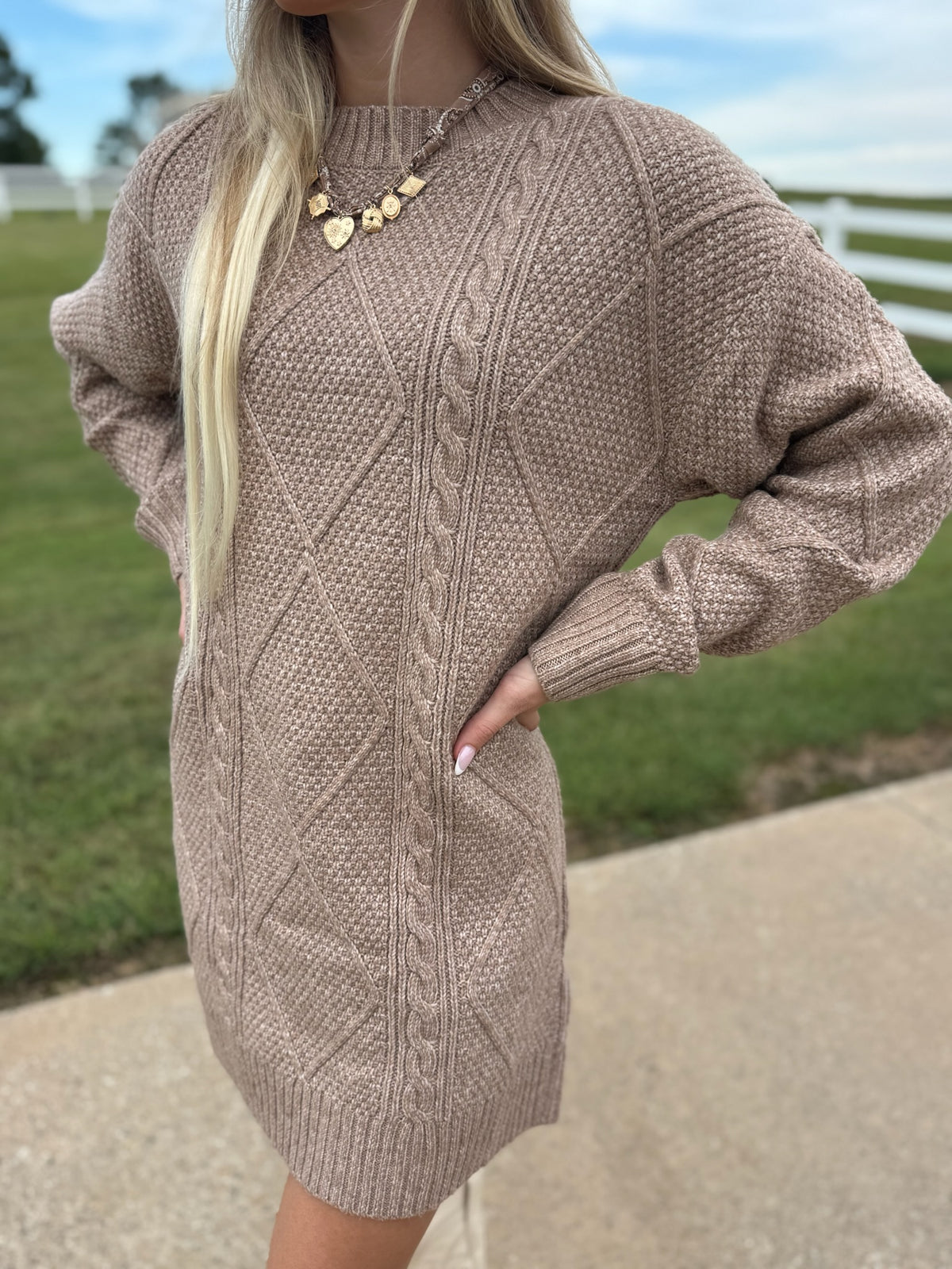 Cable Knit Sweater Dress