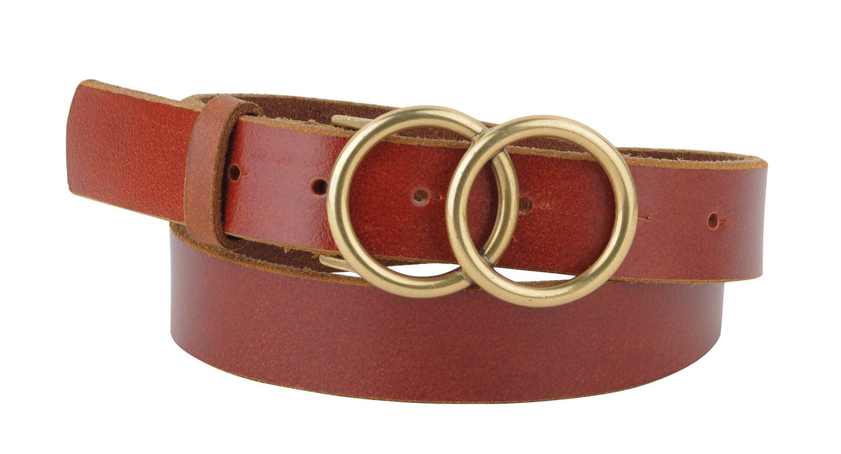Overlap Buckle Leather Belt