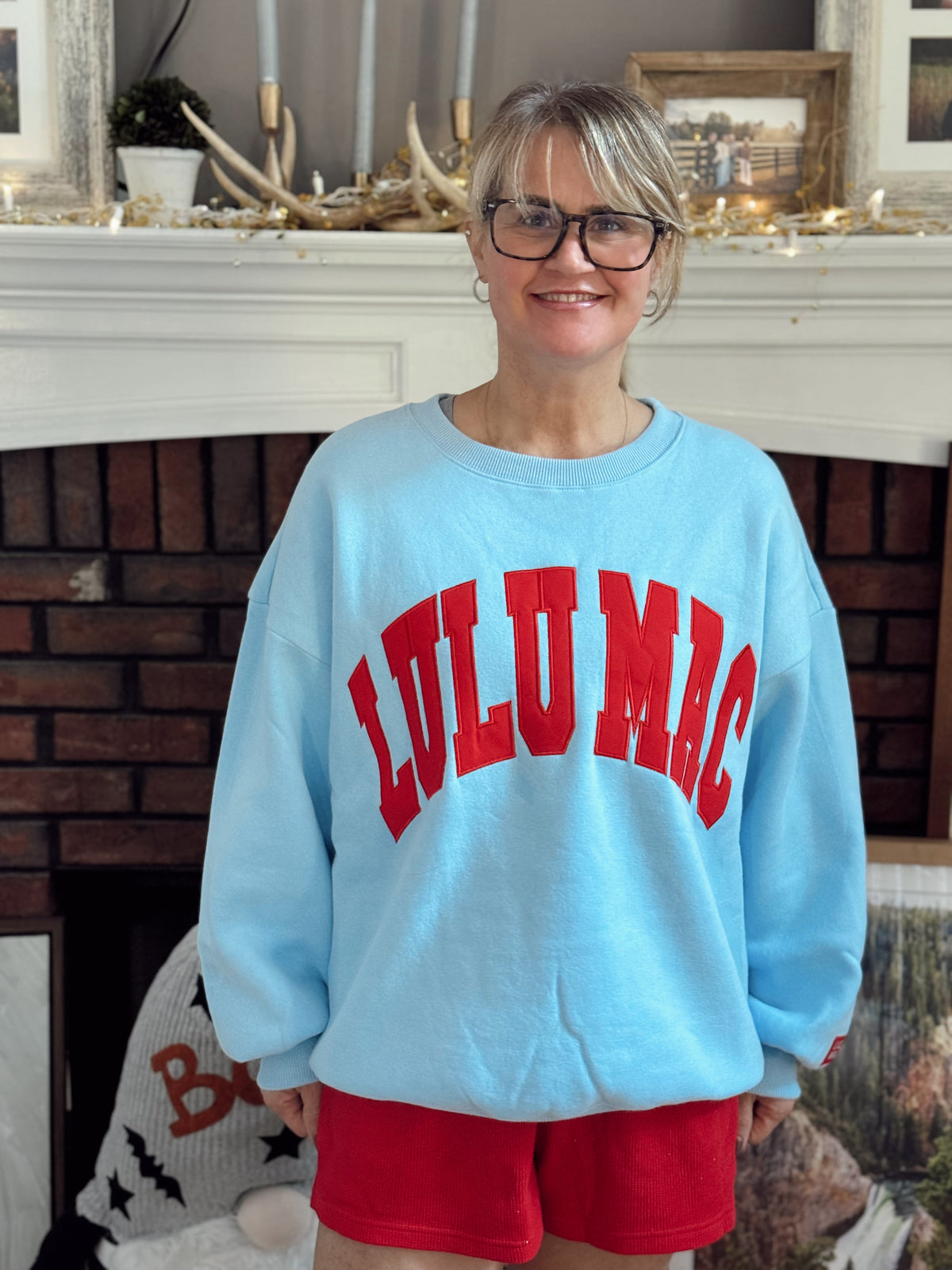 Light Blue/Red LULU MAC Sweatshirt