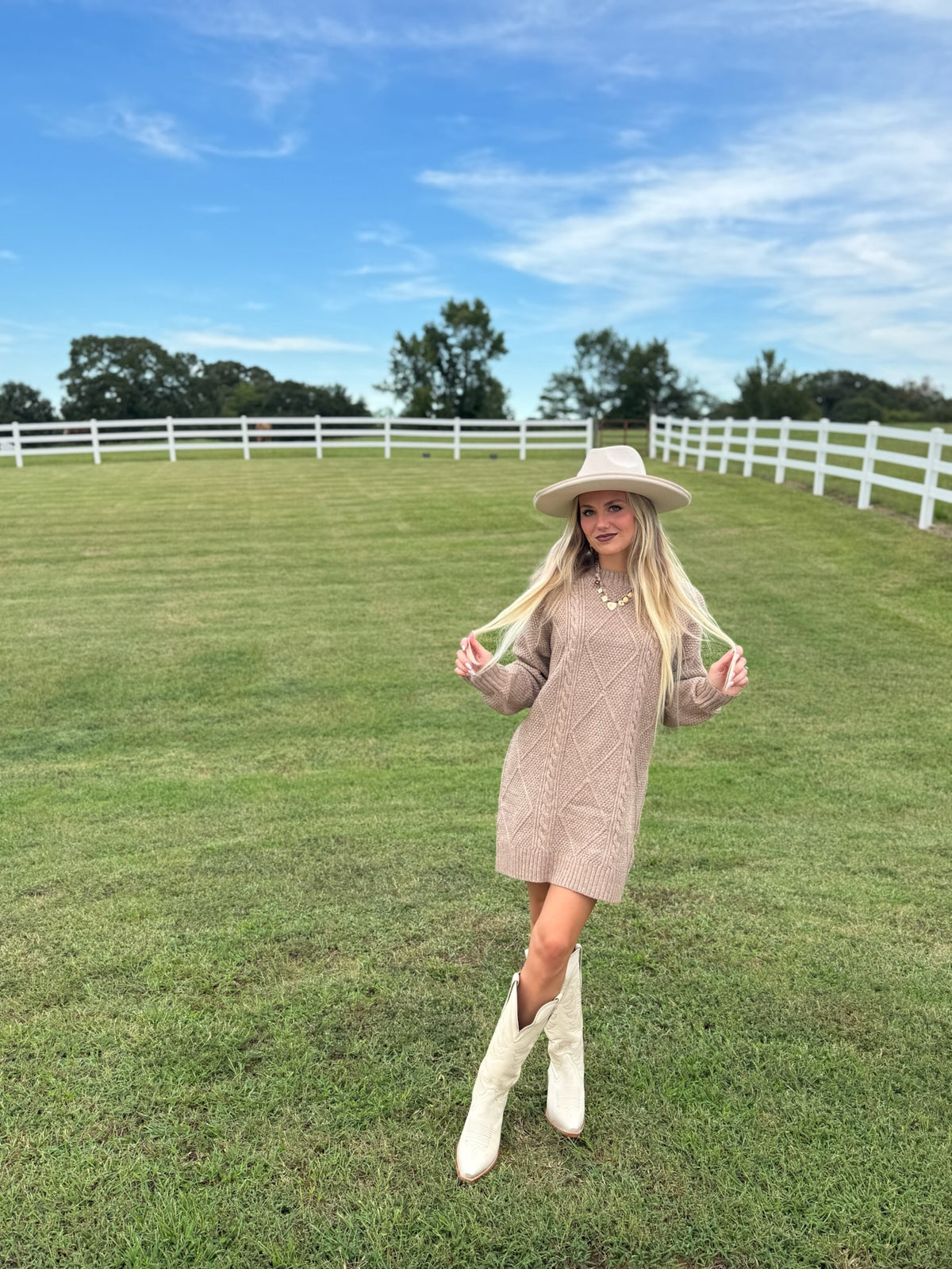 Cable Knit Sweater Dress