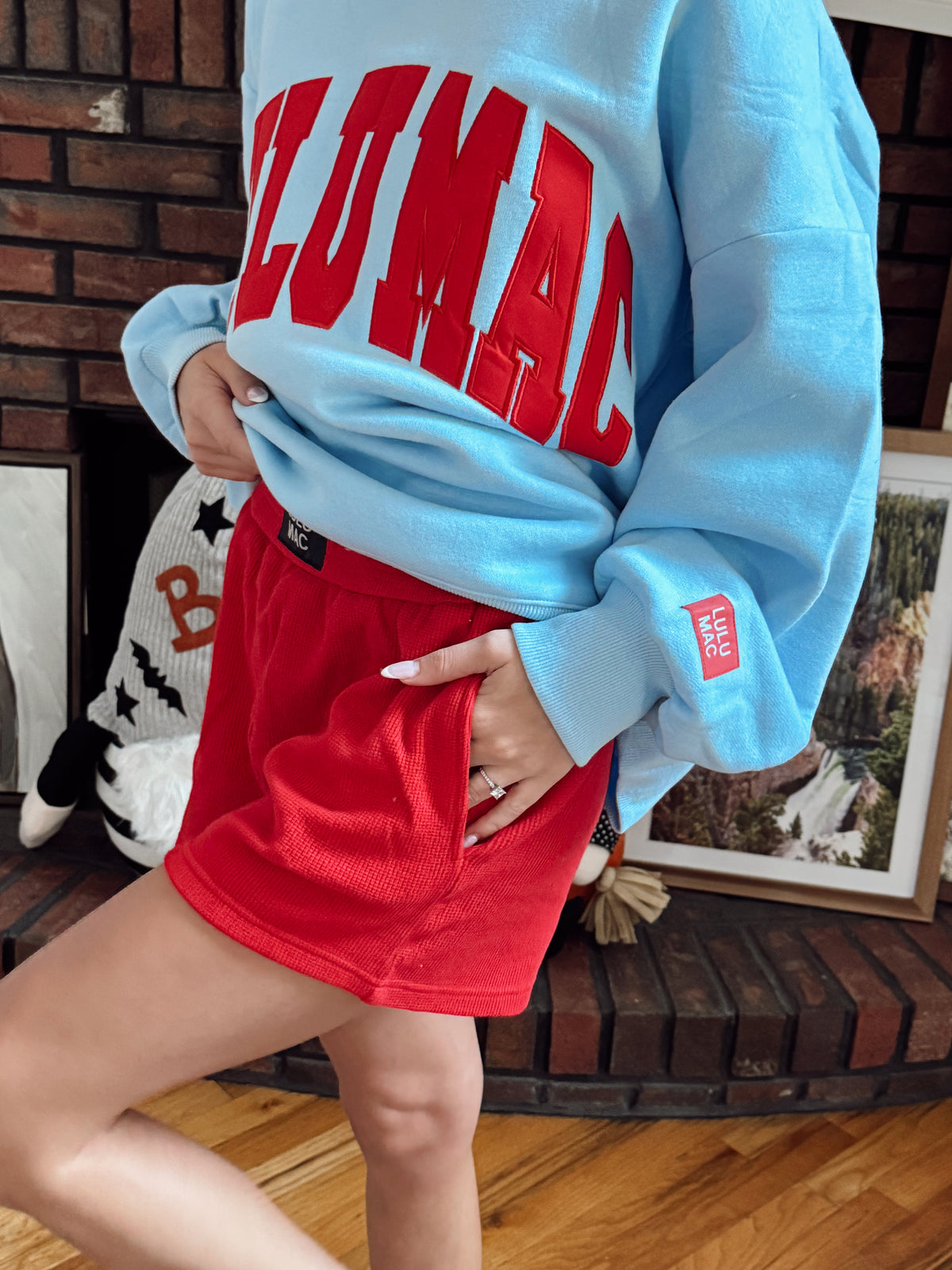 LULU MAC Waffle Shorts - Red