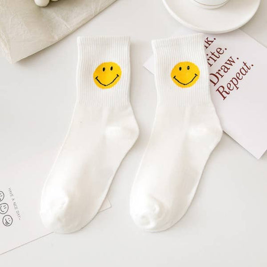 Retro Smiley Tube Socks