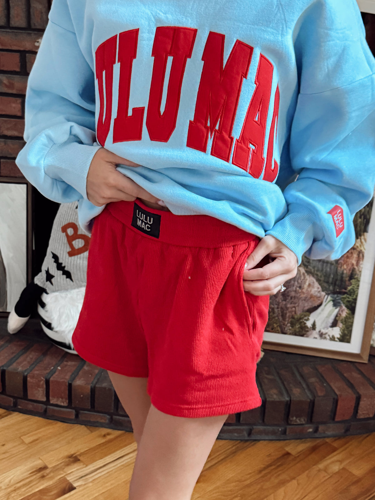 LULU MAC Waffle Shorts - Red