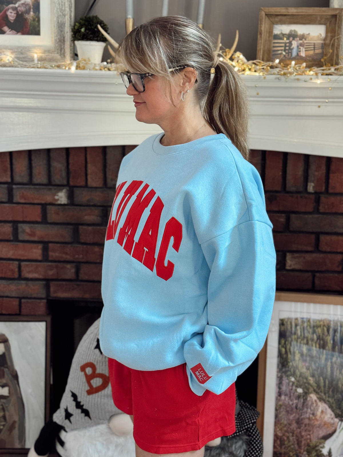 Light Blue/Red LULU MAC Sweatshirt