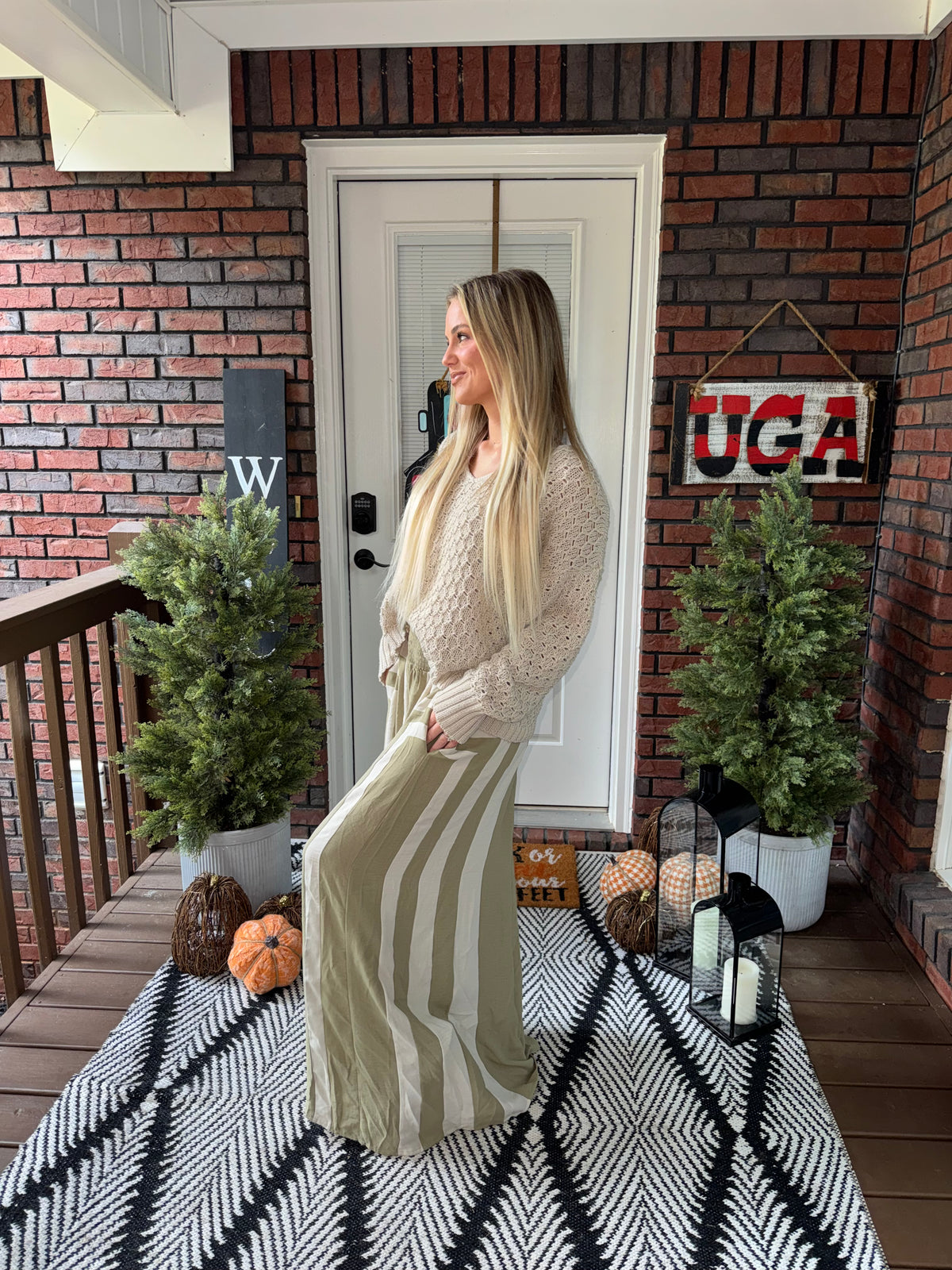 The Wren Striped Wide Leg Pants