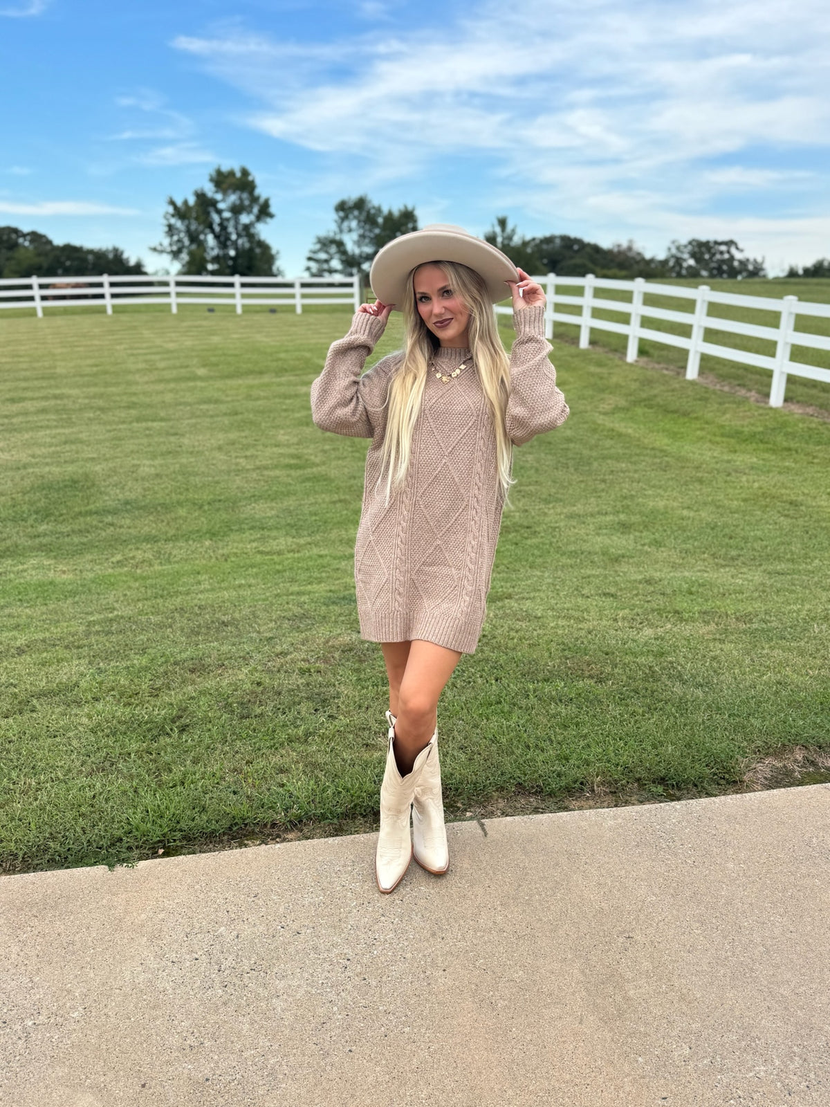 Cable Knit Sweater Dress