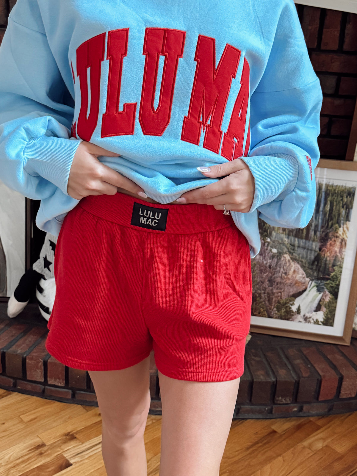 LULU MAC Waffle Shorts - Red
