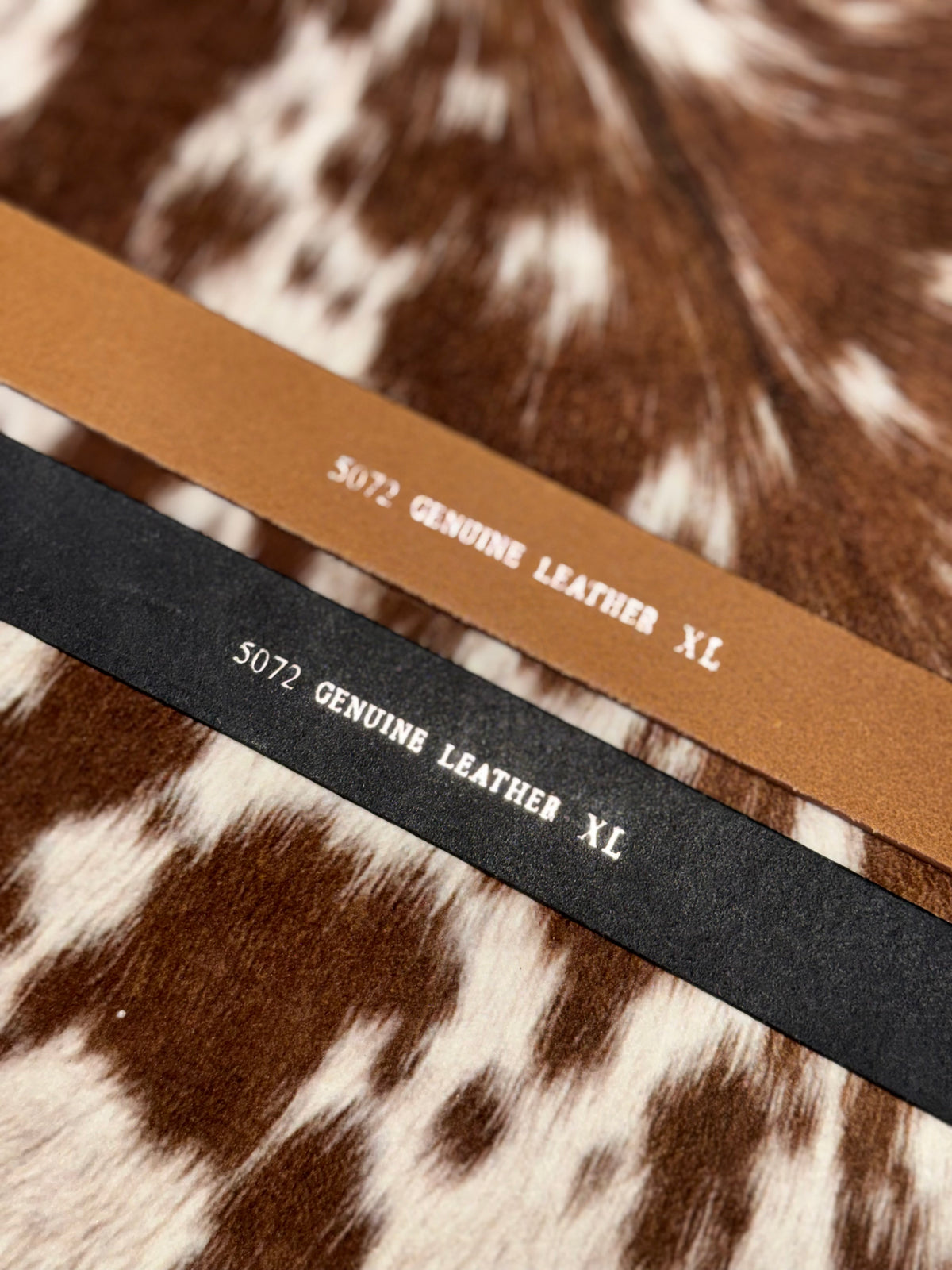 Overlap Buckle Leather Belt
