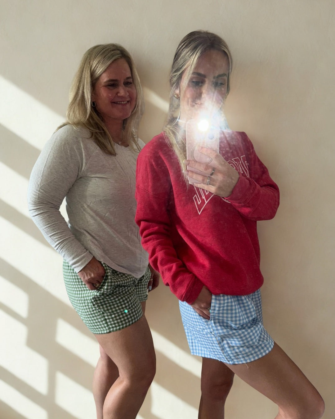 Heather Gingham High Waist Shorts
