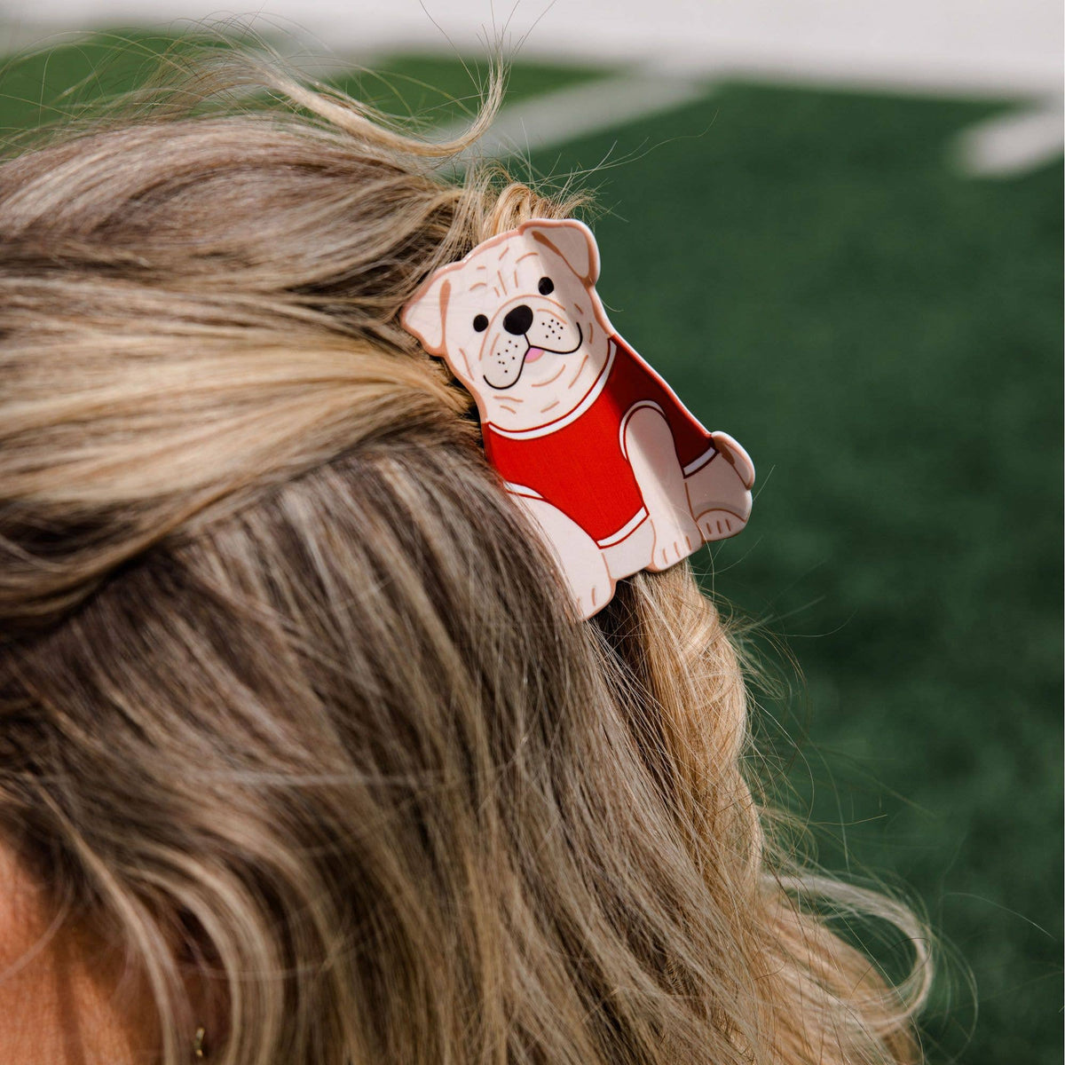 Bulldog Game Day Claw Clip